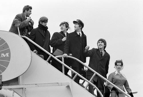 Beatles arrive JFK Airport, New York, February 7, 1964. Copyright Bill Eppridge<br/>