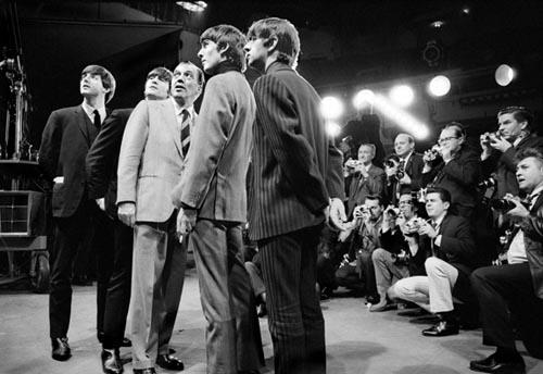 Photo: The Beatles with Ed Sullivan, Feb 9, 1964. Copyright Bill Eppridge Gelatin Silver print #1054