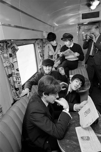 Photo: Beatles Ride the Train to D.C. Feb 10, 1964. Copyright Bill Eppridge Gelatin Silver print #1058