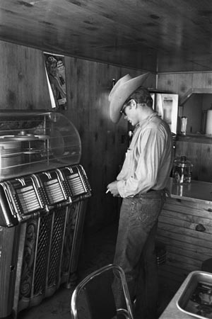 James Dean at Juke Box during the filming of "Giant"