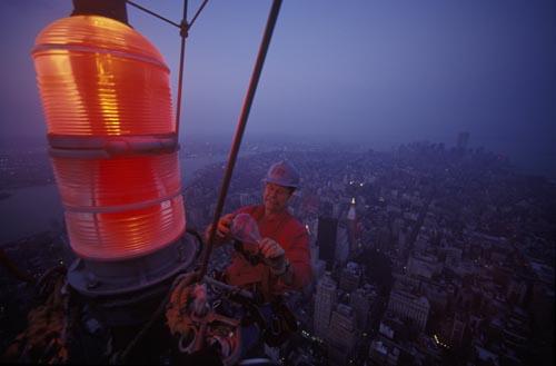 Photo: Changing Light Bulb, Empire State Building, New York, 2001 Archival Pigment Print #1138