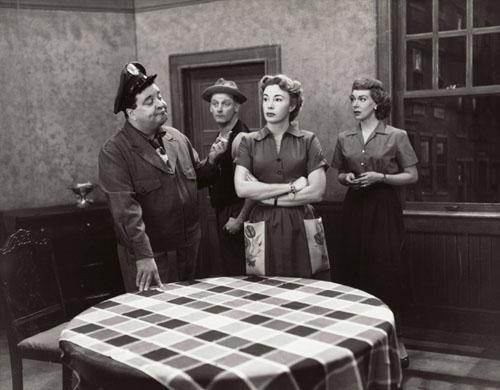 Photo: Jackie Gleason, Art Carney, Audrey Meadows, and Joyce Randolph on the set of Vintage Gelatin Silver Print #1172