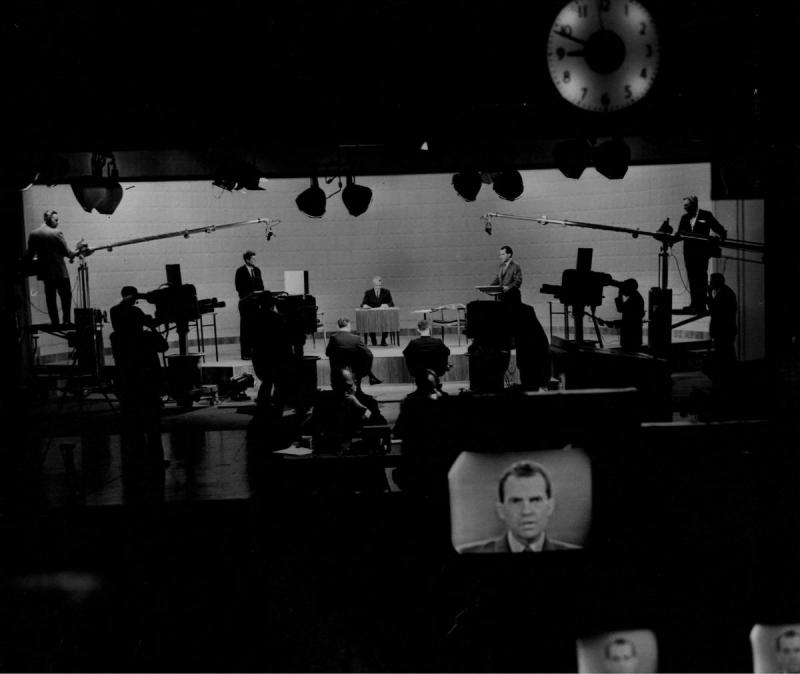 Photo: Richard Nixon, on-set monitor at the first-ever televised Presidential debate in 1960 Vintage Gelatin Silver Print #1177