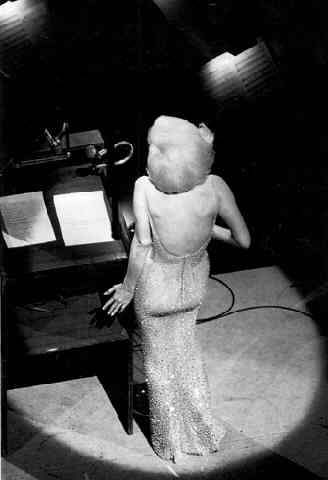 Marilyn Monroe singing “Happy Birthday” to President John F. Kennedy, Madison Square Garden, NY, May 19, 1962