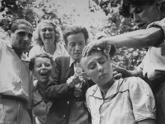Photo: Female French Collaborator Having Her Head Shaved During Liberation of Marseilles, 1944 Gelatin Silver print #1341