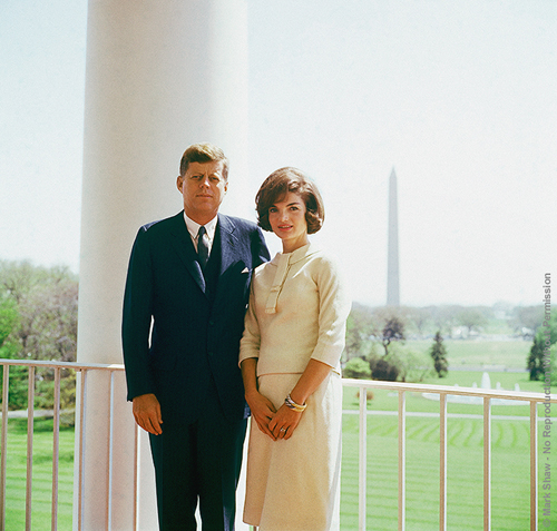 John F. Kennedy and Jacqueline Kennedy in April of 1961