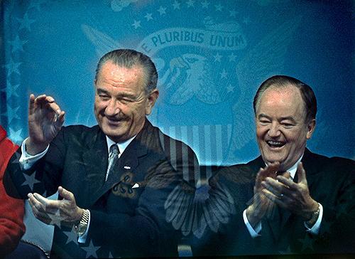 Lyndon B. Johnson and Hubert H. Humphrey Enjoying Inauguration, 1965<br/>