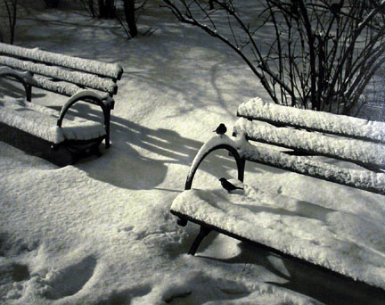 Park Benches in Snow, c.1930