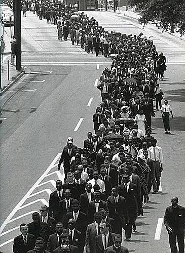 Photo: In a Show of Support that Brought Together Different Factions of the Movement, Civil Rights Leaders Joined the Funeral  Procession for Medgar Evers, Mississippi, 1963 Gelatin Silver print #1610
