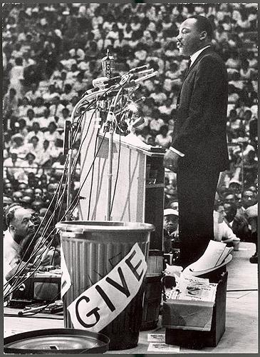 Martin Luther King Jr at a rally in Detroit, 1963 - Photo by Francis Miller<br/>