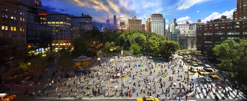 Union Square, New York, Day To Night