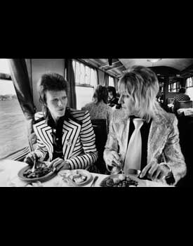 David Bowie and Mick Ronson, British Rail Lunch, 1974