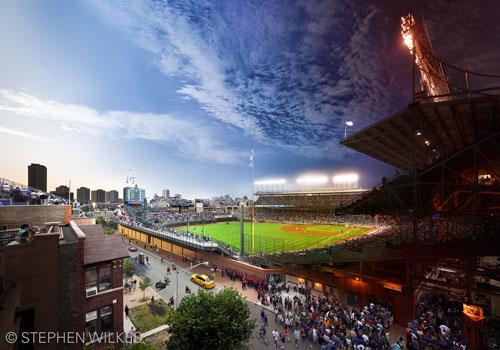 Wrigley Field, Day to Night, Chicago, 2013<br/>Please contact Gallery for sizes<br/>