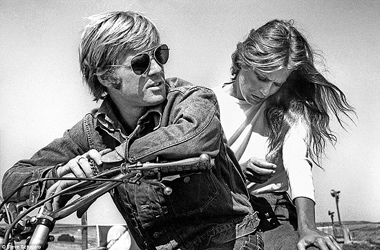 Robert Redford and Lauren Hutton on the set of 1970 movie Little Fauss And Big Halsy