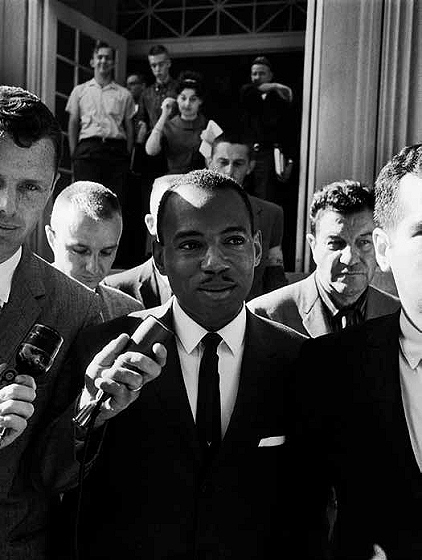 African American student, James H. Meredith, interviewed after registering at  Mississippi University, following the night of anti-integration riots. Oxford, Mississippi  January 1962
