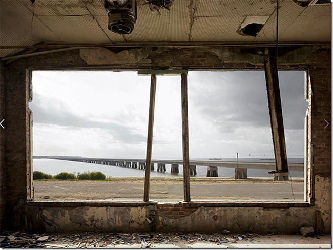 Hurricane Katrina: Bridge Through Window