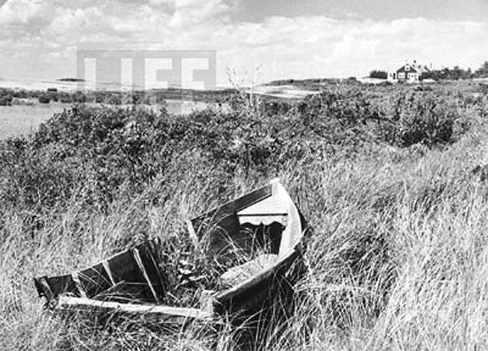 Abandoned boat, Menemsha Harbor, Martha's Vineyard, 1960<br/>
