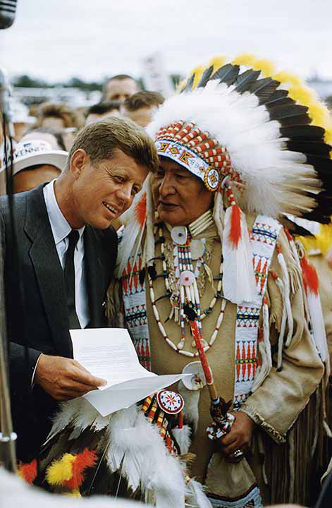 "Two Chiefs"- John F. Kennedy Receives Native American Request, 1960