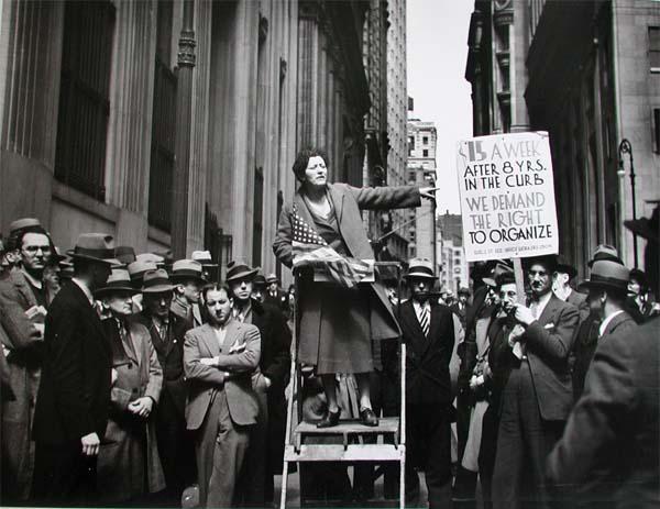 Photo: A Pioneer Organizer Of The Office Workers' Union, Wall Street and Broad Street, NYC, 1936 Gelatin Silver print #216