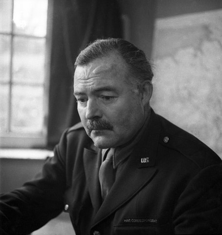 Ernest Hemingway, War Correspondent, 8th Air Force Headquarters, High Wycombe, England, 1945