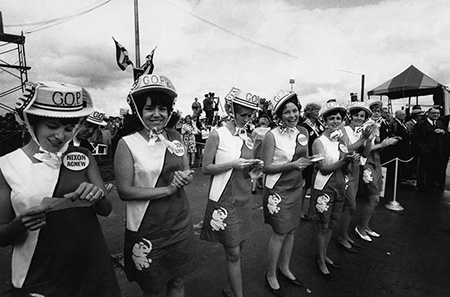 Nixon Women await his arrival, O'Hare Airport, 1968