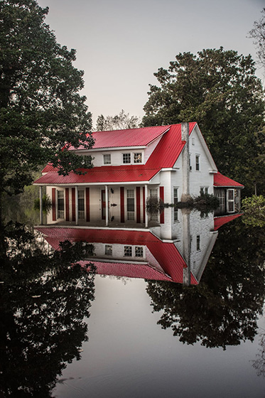 A local pastor's home, which succumbed to flood waters in Burgaw, North Carolina.