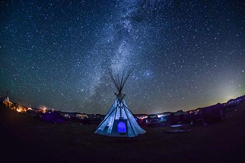 Ryan Vizzions Milky Way and Tipi, Standing Rock, 2016<br/>