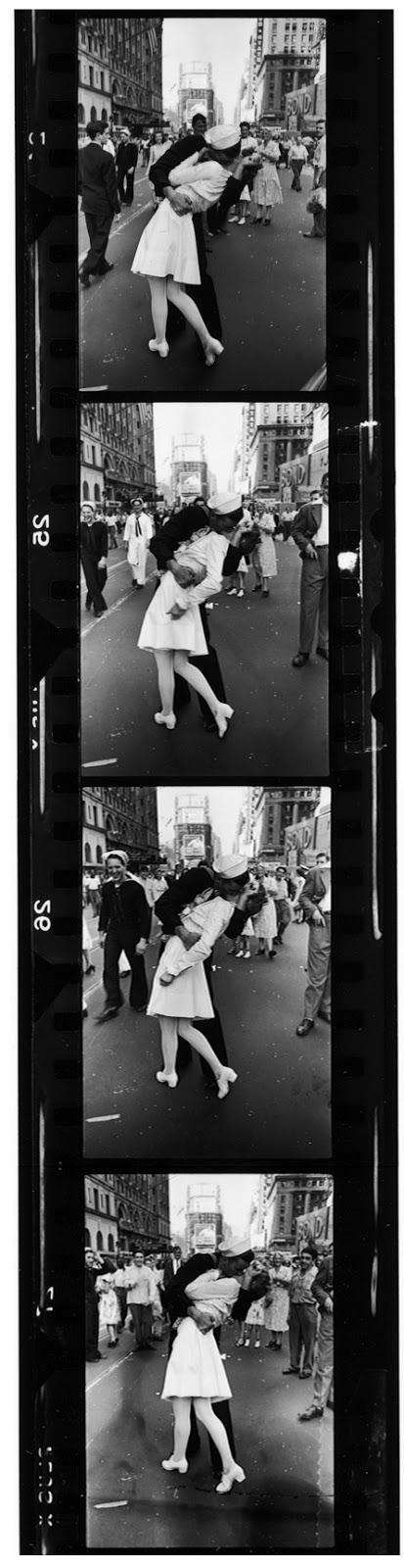 Photo: Three frames of "VJ-Day, Times Square, 1945" Gelatin Silver print #2458