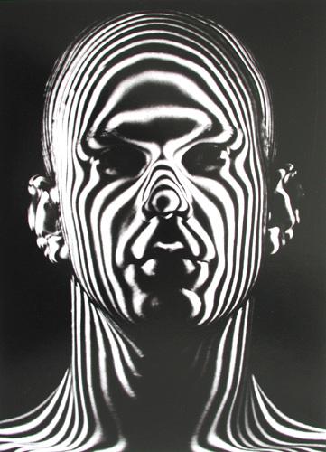 Light-beam contour map used by the Air Force to design flight helmets, 1954<br/>