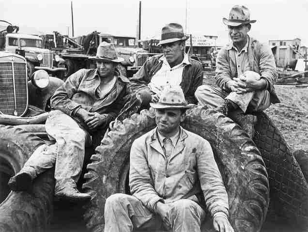 Photo: Roustabouts in Freer, Texas, take time off from their job, 1937 (Life Magazine/Time Warner Inc.) Gelatin Silver print #33
