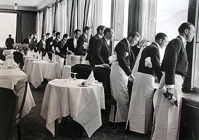 Photo: Waiters watching Sonya Henie skate, St. Moritz, 1932 ( Time Inc) Gelatin Silver print #496