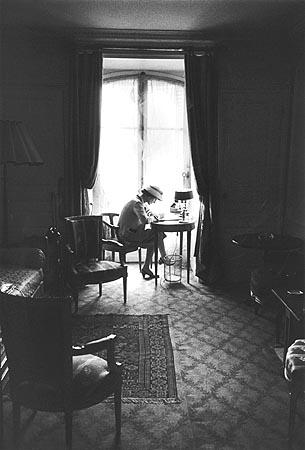 Coco Channel at her desk, 1957<br/>