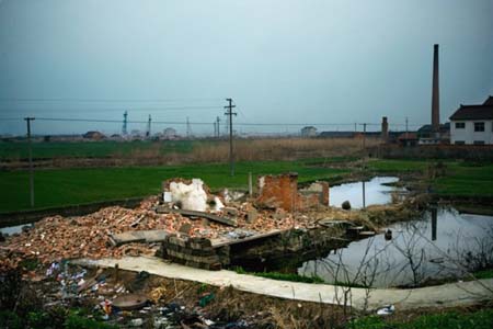 Farm house after demolition, China, 2006
