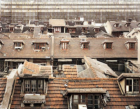 Rooftops, Old Section near new construction,Beijing, China