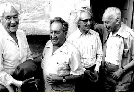 Photo: Lucien Clergue: Jean-Francois Lartigue, Aaron Siskind, Manuel Alvarez Bravo, AndrÃ© KertÃ©sz, Arles, 1976 Gelatin Silver print #1328