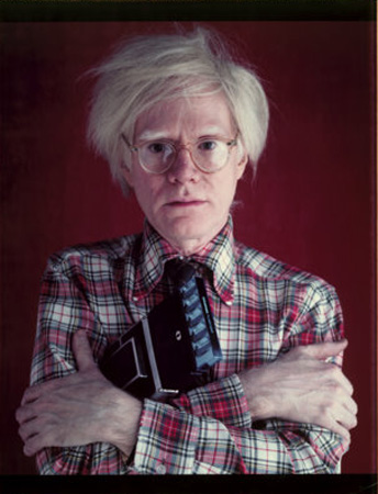 Andy Warhol with Polaroid, 1980