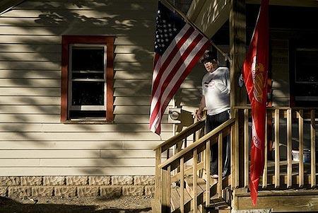 Photo: Ty with Flags, 2006 - by Nina Berman Archival Pigment Print #1350