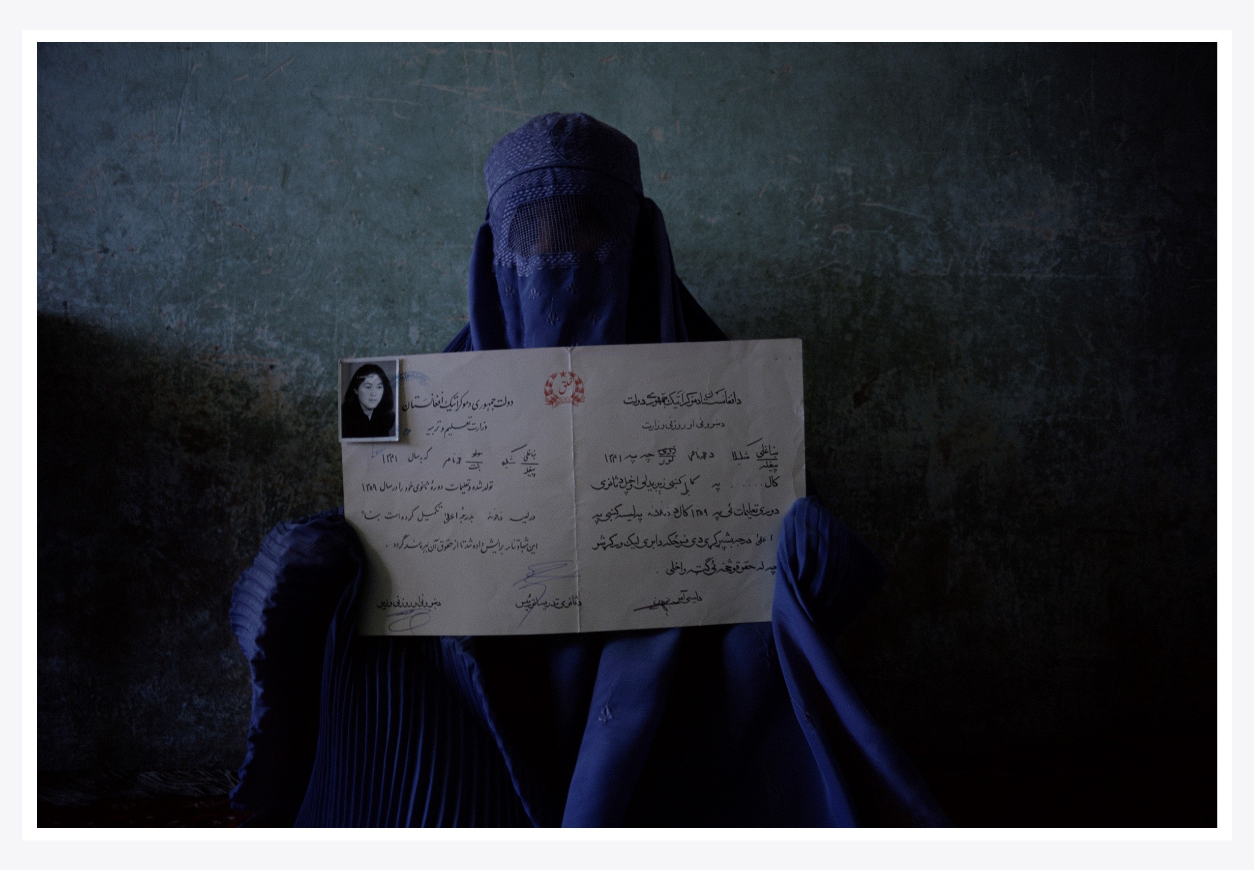 Afghan Woman with Diploma, Kabul, Afghanistan 1998