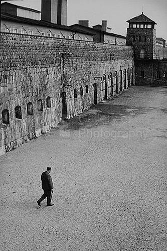Simon Wiesenthal revisiting Mauthausen Concentration Camp Gelatin Silver print