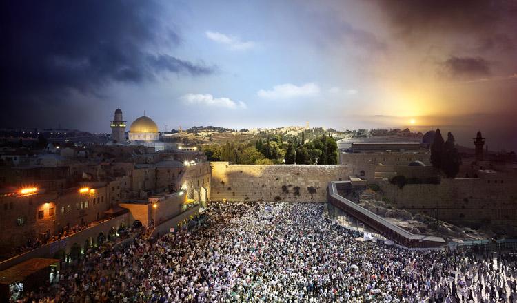Jerusalem, Western Wall, Day To Night, 2012<br/>Please contact Gallery for sizes<br/>