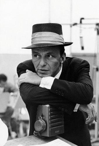 Frank Sinatra with camera, Capitol Records Gelatin Silver print