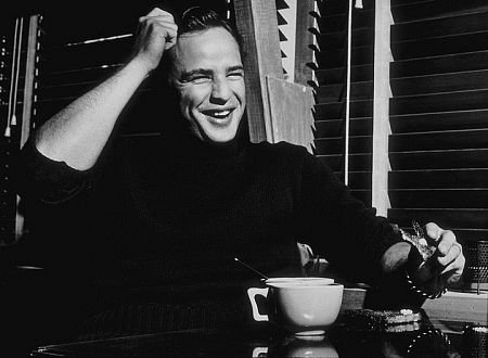 Marlon Brando in the kitchen of his Beverly Glen home, Los Angeles, 1955