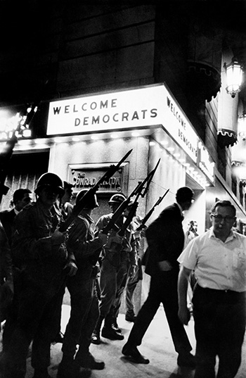 "Welcome Democrats" Hilton Hotel, Michigan Avenue, August 1968, Democratic Convention