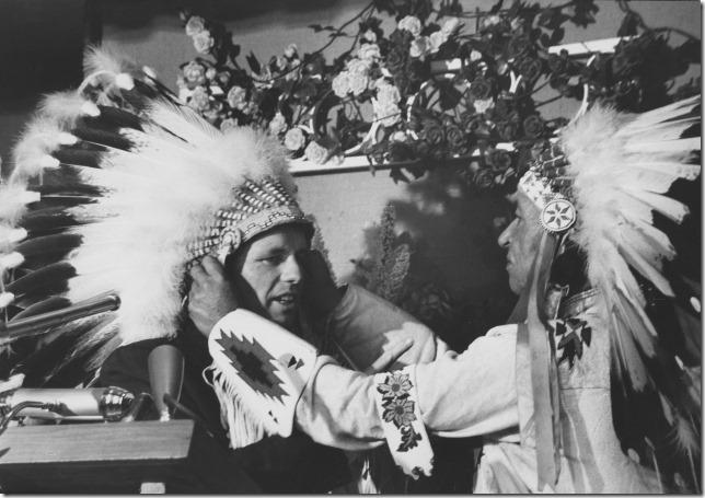 Francis Miller - Senator Robert F. Kennedy becoming an honorary member of the Sioux tribe, Bismarck, North Dakota, 1963 Vintage Gelatin Silver Print