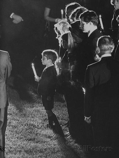 Photo: Yale Joel - View of the funeral for Robert F. Kennedy, 968 (with Robert Kennedy Jr, Edward  Kennedy, Lyndon Johnson, Sergeant Shriver Vintage Gelatin Silver Print #1949