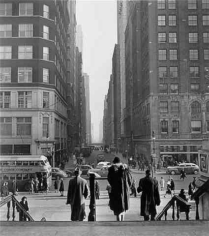 Looking East on 41st Street, NYC, 1947 Gelatin Silver print