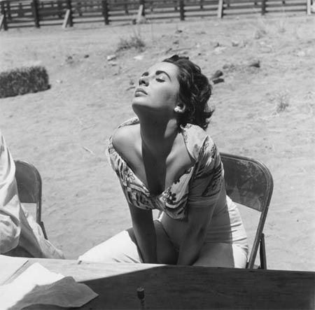 Elizabeth Taylor Sunning Herself on the Marfa, Texas Set of