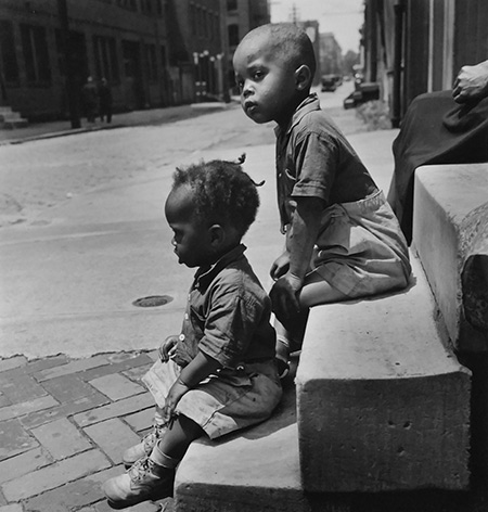 Children on stoop, Philadelphia, PA, 1947