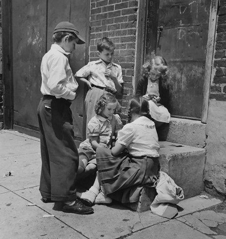 Checking out the game, Philadelphia, PA, 1948