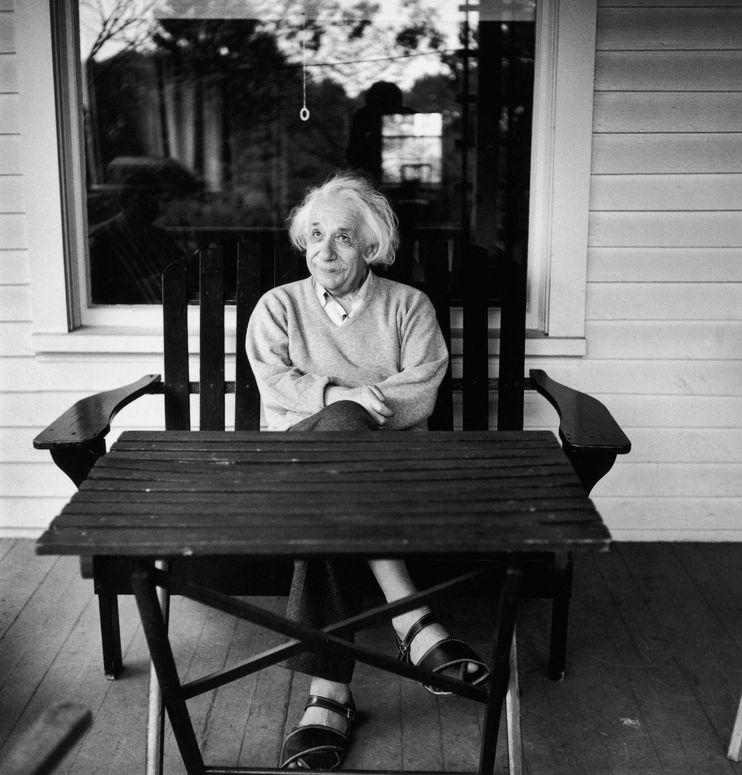 Photo: Albert Einstein on his porch, Princeton, NJ, 1952 Gelatin Silver print #2456
